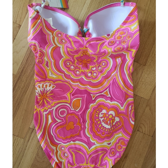 NWT Trina Turk Morning Sunrise Bandeau SwimSuit - Picture 7 of 14